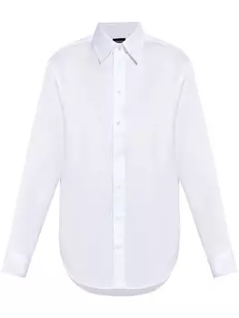 Emporio Armani поплиновая рубашка с длинными рукавами, черный