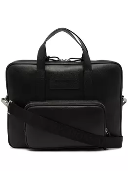 Emporio Armani портфель с нашивкой-логотипом, черный