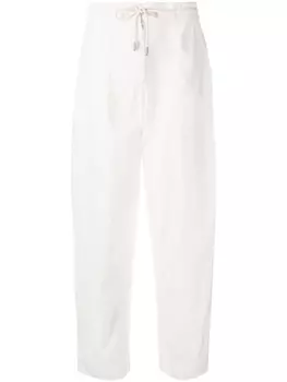 Emporio Armani прямые брюки с кулиской, белый