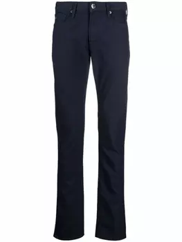 Emporio Armani прямые брюки с логотипом, синий