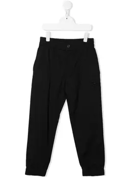 Emporio Armani прямые брюки с вышитым логотипом, синий