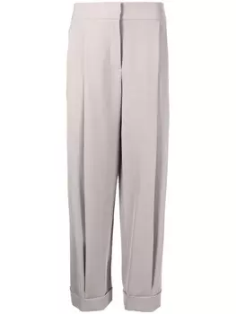 Emporio Armani прямые брюки со складками, нейтральный цвет
