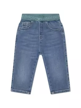Emporio Armani прямые джинсы с логотипом, синий