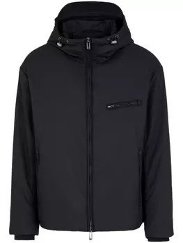 Emporio Armani пуховик с капюшоном, черный
