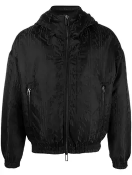 Emporio Armani пуховик с логотипом, черный