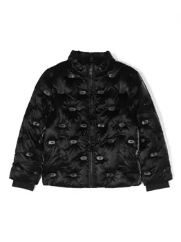 Emporio Armani пуховик с логотипом, синий
