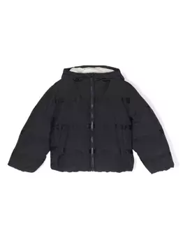 Emporio Armani пуховик с логотипом, синий