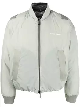 Emporio Armani пуховик с логотипом, зеленый