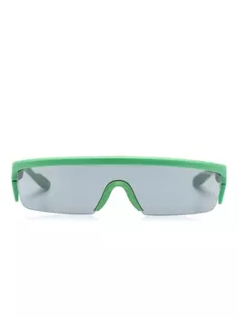 Emporio Armani rectangle-frame interchangeable-lenses sunglasses, зеленый