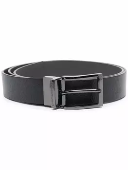 Emporio Armani ремень с гравировкой логотипа, черный