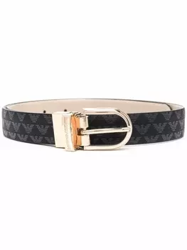 Emporio Armani ремень с монограммой, черный