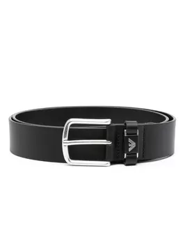 Emporio Armani ремень с пряжкой-логотипом, черный