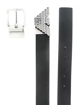 Emporio Armani ремень с пряжкой-логотипом, черный