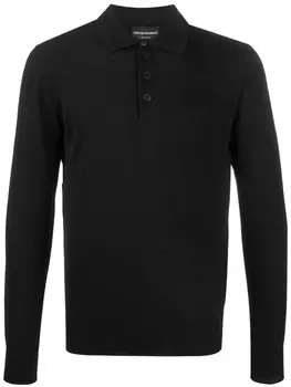 Emporio Armani рубашка поло с длинными рукавами, черный