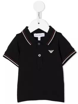 Emporio Armani рубашка поло с короткими рукавами, черный