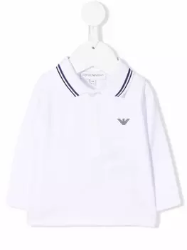 Emporio Armani рубашка поло с логотипом, белый