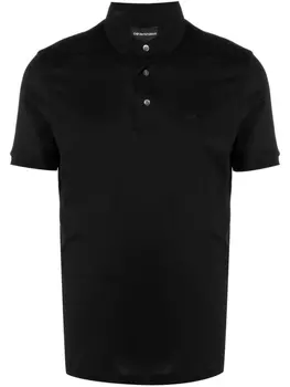Emporio Armani рубашка поло с логотипом, черный