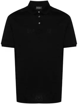 Emporio Armani рубашка поло с логотипом, черный