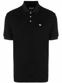 Emporio Armani рубашка поло с логотипом, черный