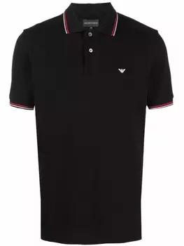 Emporio Armani рубашка поло с логотипом, черный