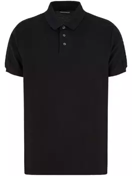 Emporio Armani рубашка поло с логотипом, черный