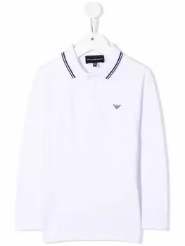 Emporio Armani рубашка поло с логотипом на груди, белый