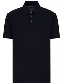 Emporio Armani рубашка поло с нашивкой-логотипом, черный