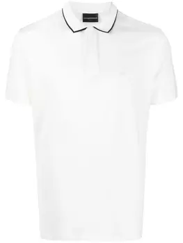 Emporio Armani рубашка поло с нашивкой-логотипом, белый