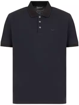 Emporio Armani рубашка поло с вышитым логотипом, синий