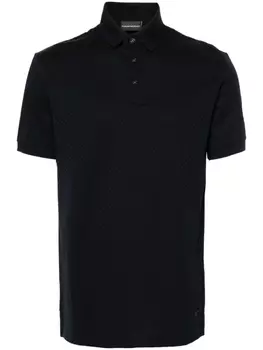 Emporio Armani рубашка поло с жаккардовым узором, синий