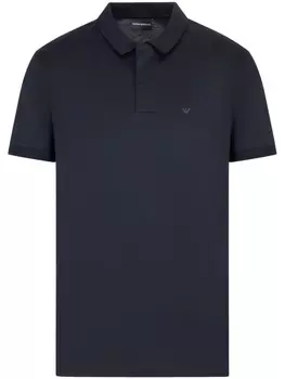 Emporio Armani рубашка-поло Travel Essentials из трикотажной ткани с добавлением лиоцелла, синий