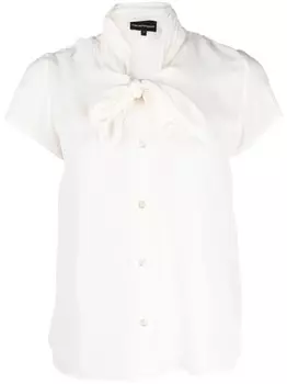 Emporio Armani рубашка с короткими рукавами и завязками, белый
