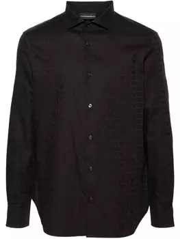 Emporio Armani рубашка с логотипом, черный