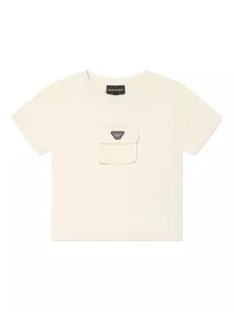 Emporio Armani рубашка с логотипом, нейтральный цвет