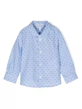 Emporio Armani рубашка с логотипом, синий