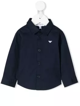 Emporio Armani рубашка с логотипом, синий