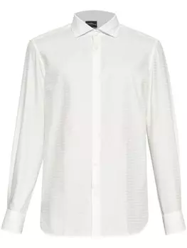 Emporio Armani рубашка с логотипом жаккард, белый