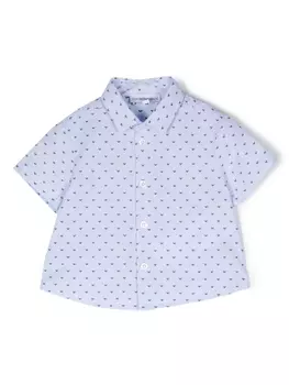 Emporio Armani рубашка с монограммой, синий