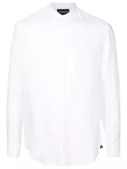 Emporio Armani рубашка с воротником-стойкой, белый