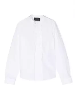 Emporio Armani рубашка с вышитым логотипом, белый