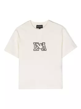 Emporio Armani рубашка с вышитым логотипом, белый