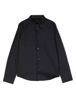 Emporio Armani рубашка с жаккардовым логотипом, синий