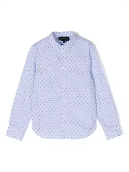 Emporio Armani рубашка в горох с длинными рукавами, синий