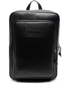 Emporio Armani рюкзак из зернистой кожи, черный