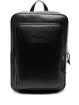 Emporio Armani рюкзак из зернистой кожи, черный