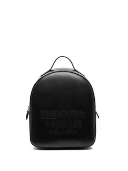 Emporio Armani рюкзак с вышитым логотипом, черный