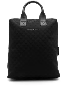 Emporio Armani рюкзак с жаккардовым логотипом, черный