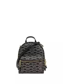 Emporio Armani рюкзак с жаккардовым принтом, черный