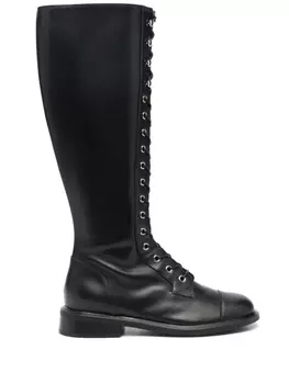 Emporio Armani сапоги на шнуровке, черный