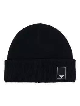 Emporio Armani шапка-бини с логотипом, синий